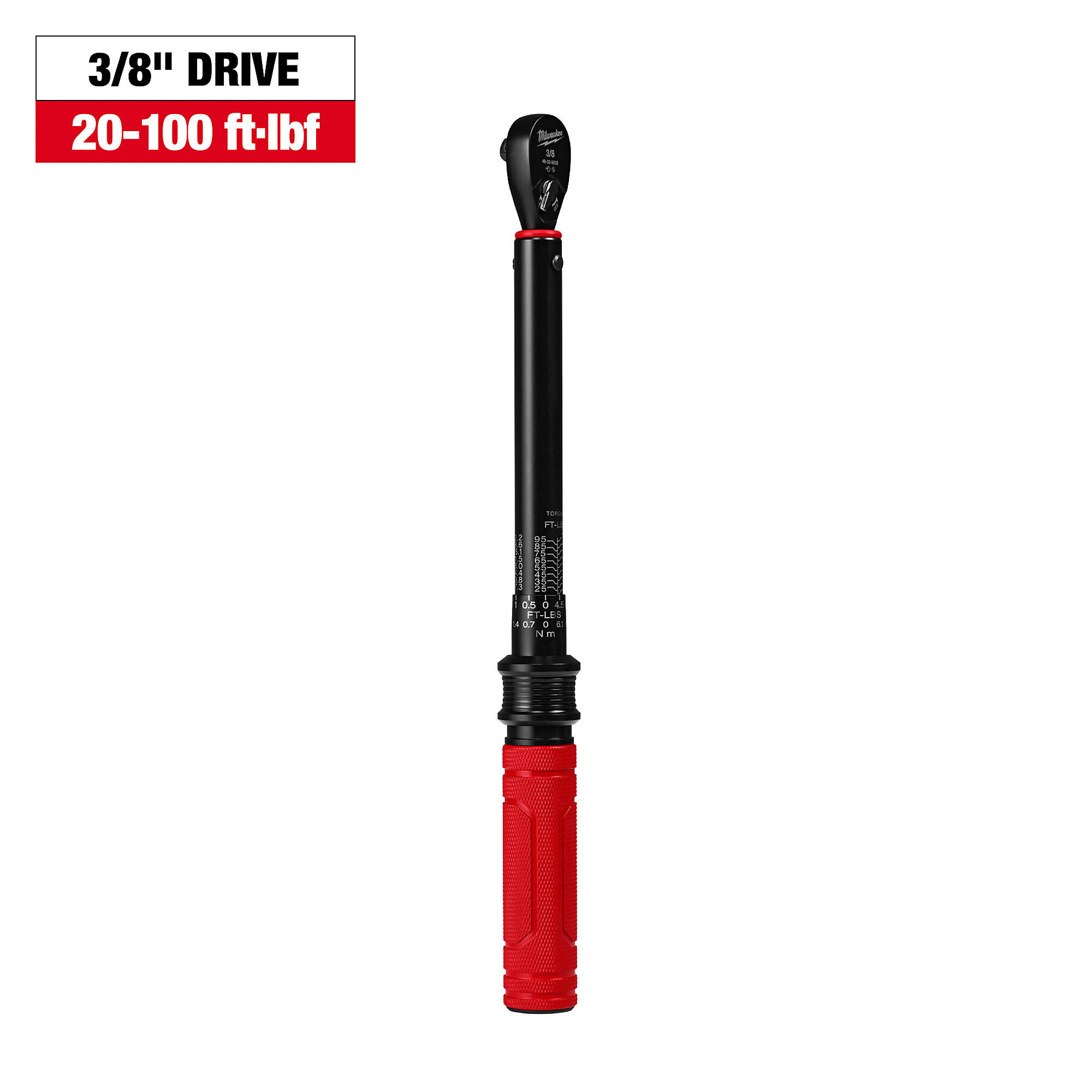 Milwaukee 3/8” Drive Click Torque Wrench ?(20-100 ft·lbs), Model# 48-22-9202